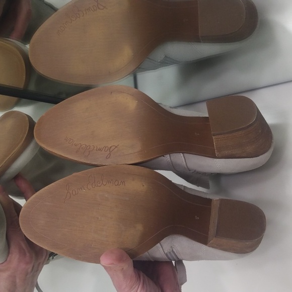 SAM EDELMAN MATHIA IVORY SUEDE BOOTIES SIZE 8 - Picture 9 of 10